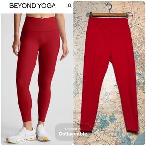 Beyond Yoga Spacedye At Your Leisure High Waisted Midi Legging, Medium, Red